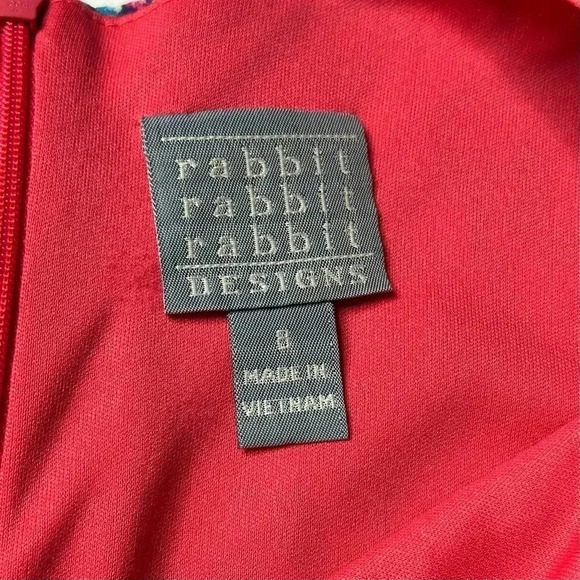 Rabbit Rabbit Rabbit Womens Sleeveless Dress 8 Pink White Back Zip Pockets Lined - Picture 10 of 14